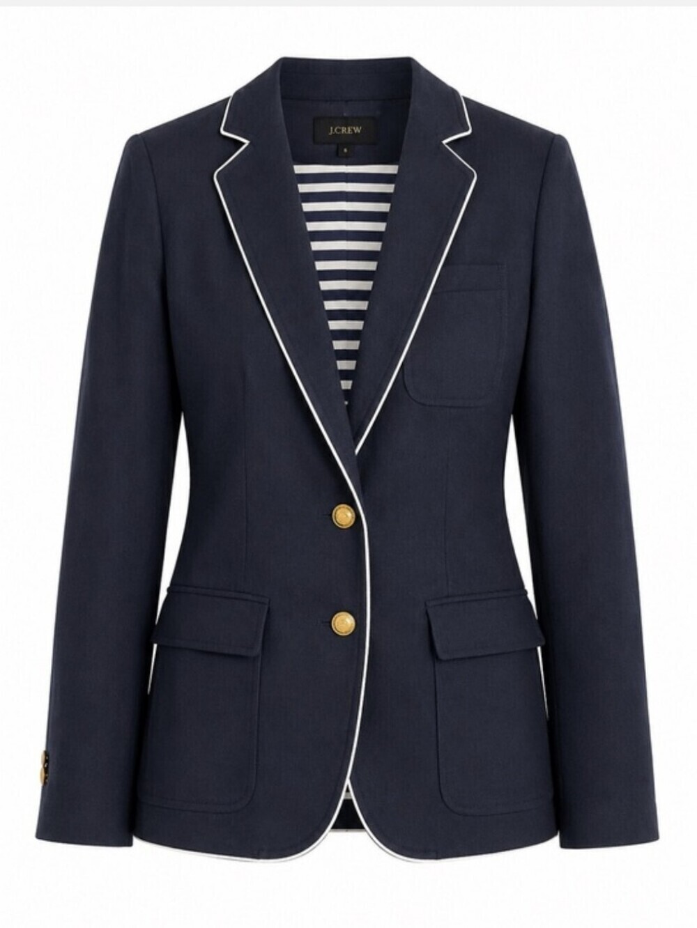 J Crew Rhodes Linen Blazer Size 2 Capsule Nautical Preppy Office Country Club